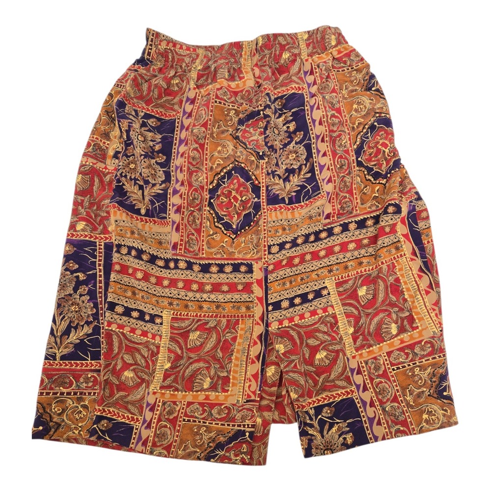 Vintage Vibrant Patchwork Print Boho Elastic Wais… - image 2